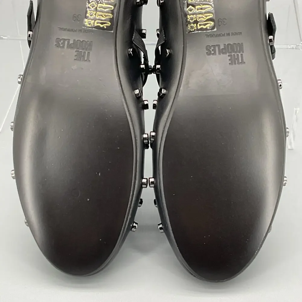NEW The Kooples Women's Studded Leather Mary Jane Pumps Black Size 8